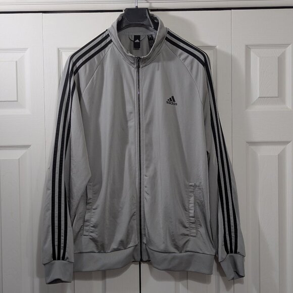 Adidas 3 Stripe Full Zip Track Jacket Grey - Size XL - Picture 3 of 11